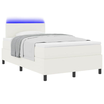 Letto a Sorgente LED con testiera Crema e Bianco 120 x 190 cm | homemem39