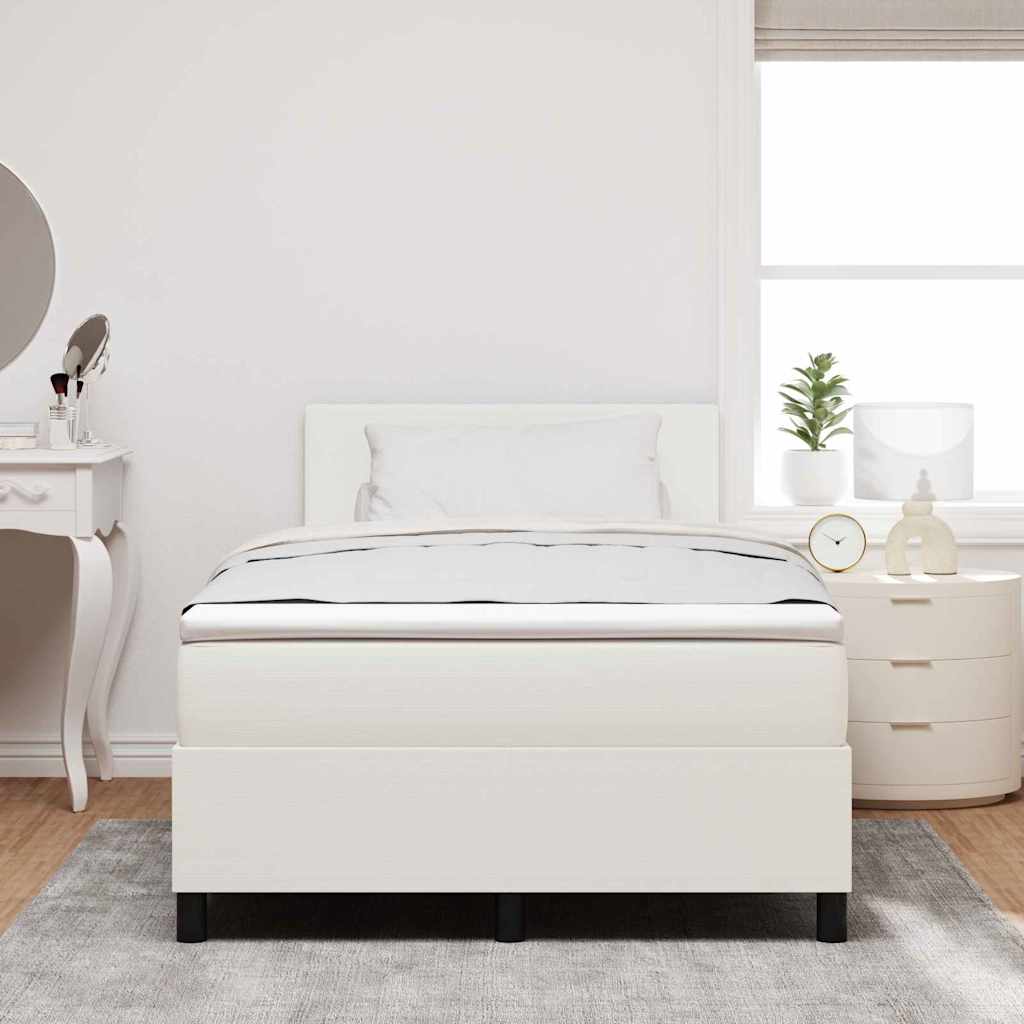 Letto a Sorgente LED con testiera Crema e Bianco 120 x 200 cm
