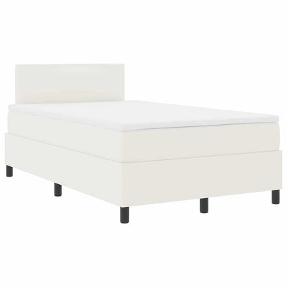 Letto a Sorgente LED con testiera Crema e Bianco 120 x 200 cm