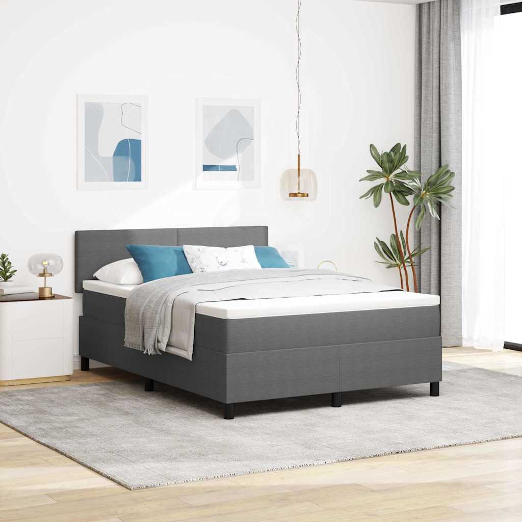 Letto a Sorgente LED Grigio chiaro e bianco 140 x 190 cm | homemem39