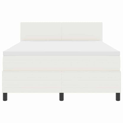 Letto a Sorgente LED con testiera Crema e Bianco 140 x 190 cm