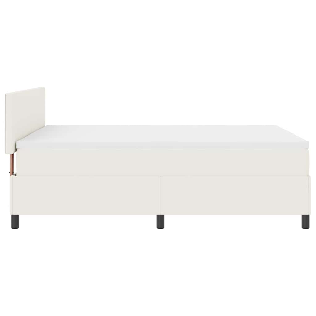 Letto a Sorgente LED con testiera Crema e Bianco 140 x 190 cm | homemem39