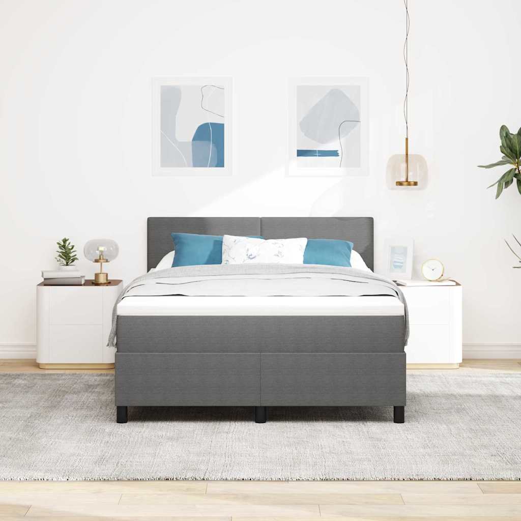 Letto a Sorgente LED Grigio chiaro e bianco 140 x 200 cm | homemem39