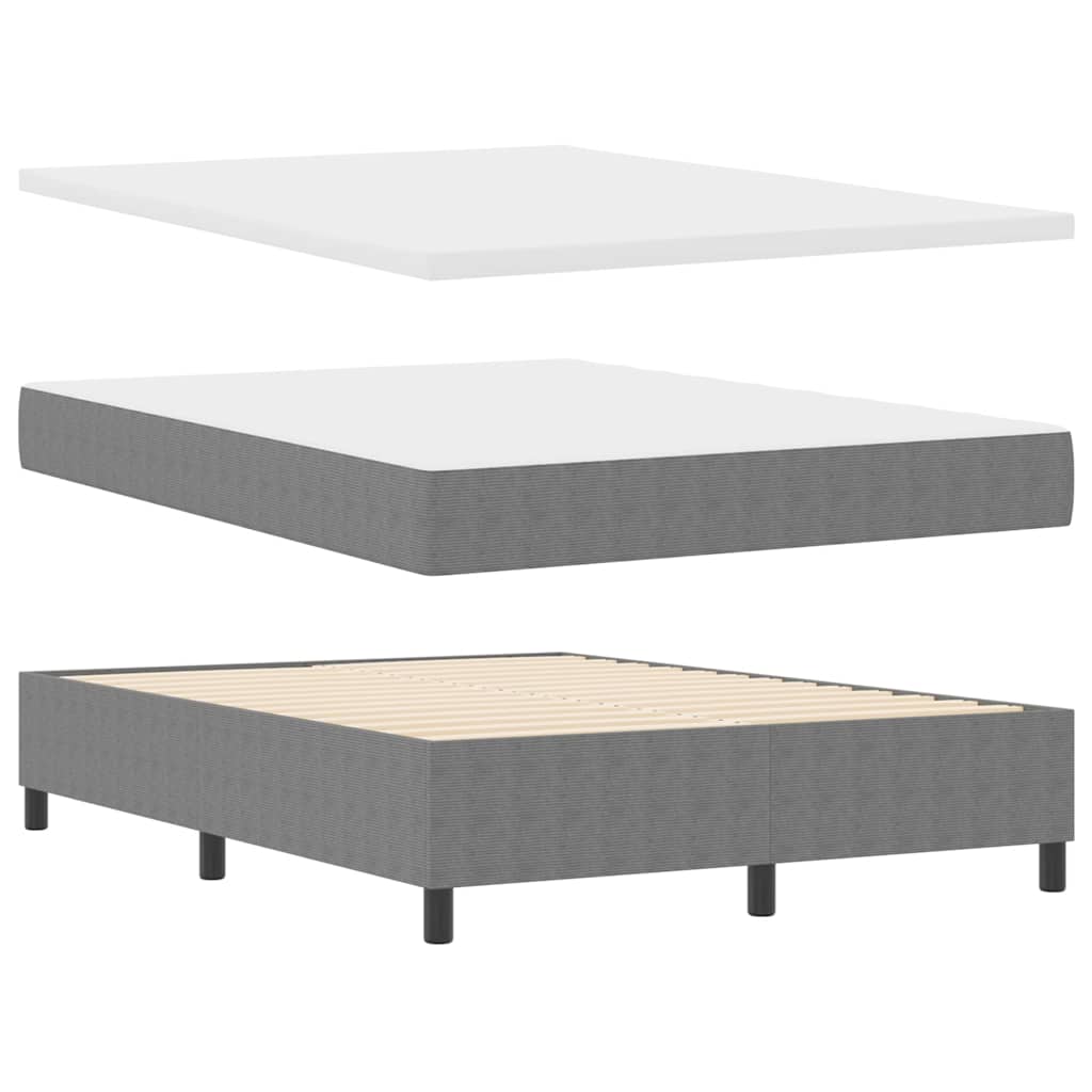 Letto a Sorgente LED Grigio chiaro e bianco 160 x 200 cm | homemem39