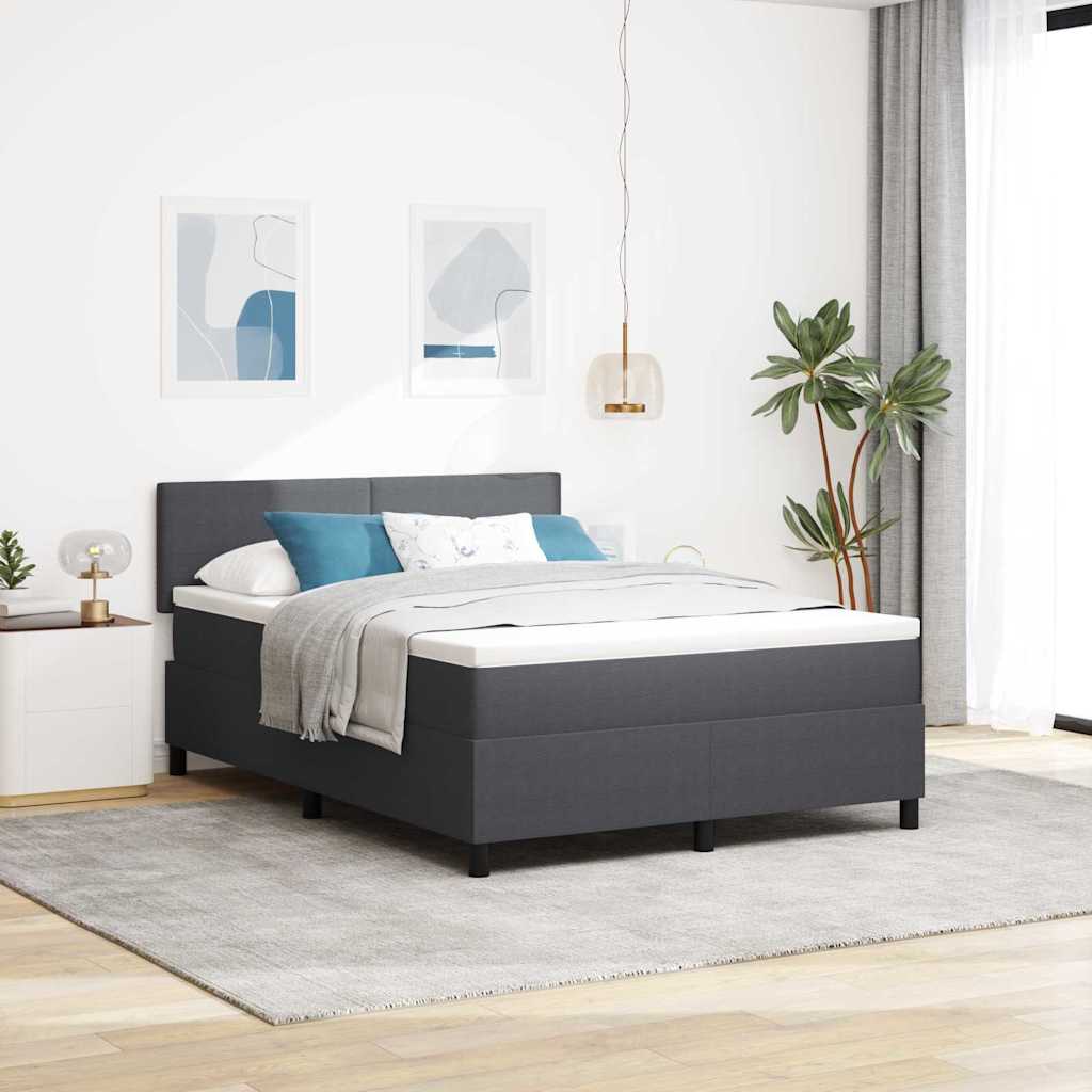 Letto a Sorgente LED Grigio Scuro e Bianco 160 x 200 cm | homemem39
