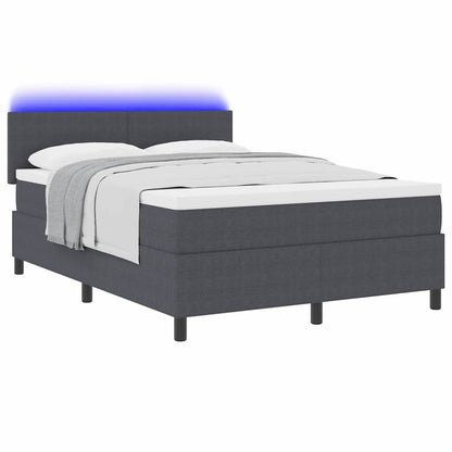 Letto a Sorgente LED Grigio Scuro e Bianco 160 x 200 cm | homemem39