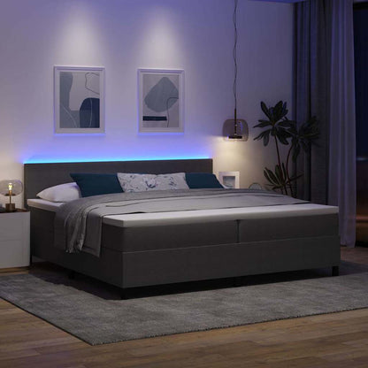 Letto a Sorgente LED Grigio chiaro e bianco 200 x 200 cm | homemem39