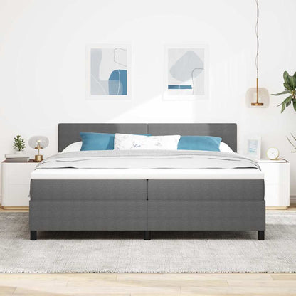 Letto a Sorgente LED Grigio chiaro e bianco 200 x 200 cm | homemem39