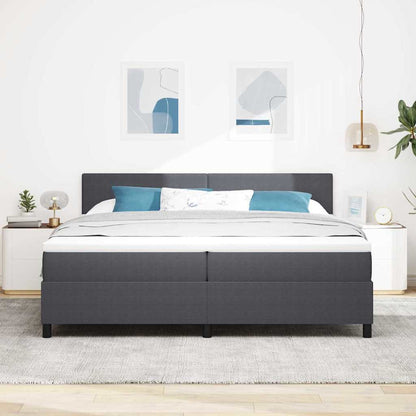 Letto a Sorgente LED Grigio Scuro e Bianco 200 x 200 cm | homemem39