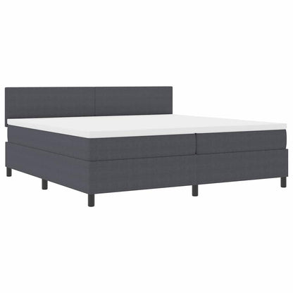 Letto a Sorgente LED Grigio Scuro e Bianco 200 x 200 cm