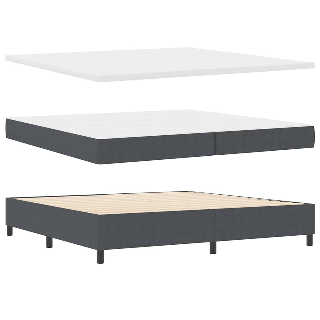 Letto a Sorgente LED Grigio Scuro e Bianco 200 x 200 cm | homemem39