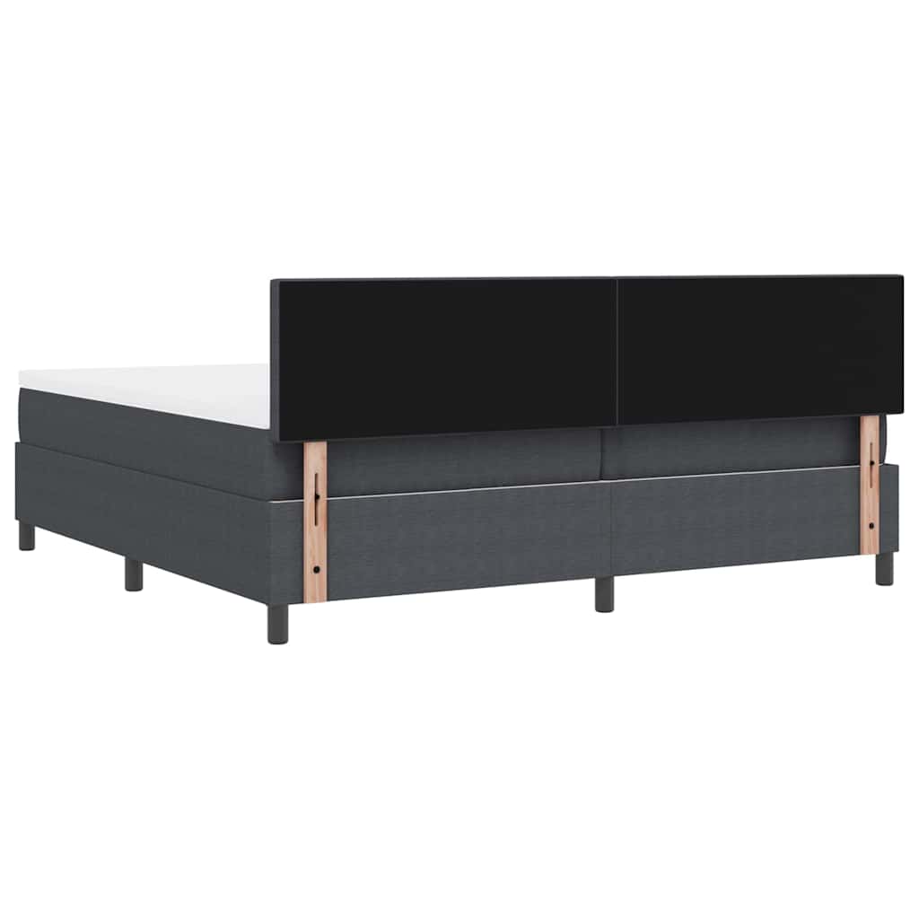 Letto a Sorgente LED Grigio Scuro e Bianco 200 x 200 cm | homemem39