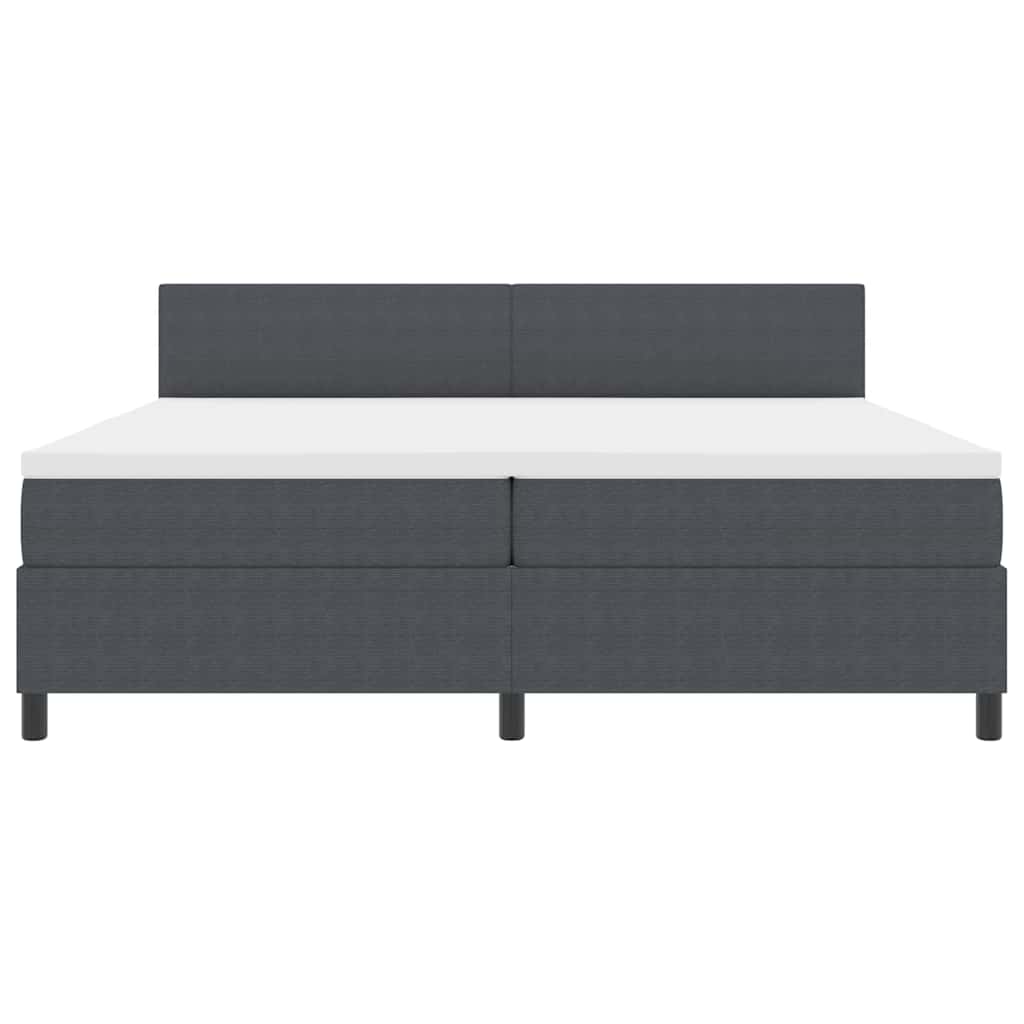 Letto a Sorgente LED Grigio Scuro e Bianco 200 x 200 cm | homemem39