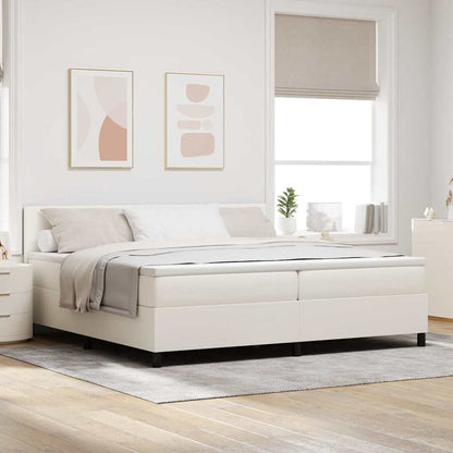 Letto a Sorgente LED con testiera Crema e Bianco 200 x 200 cm
