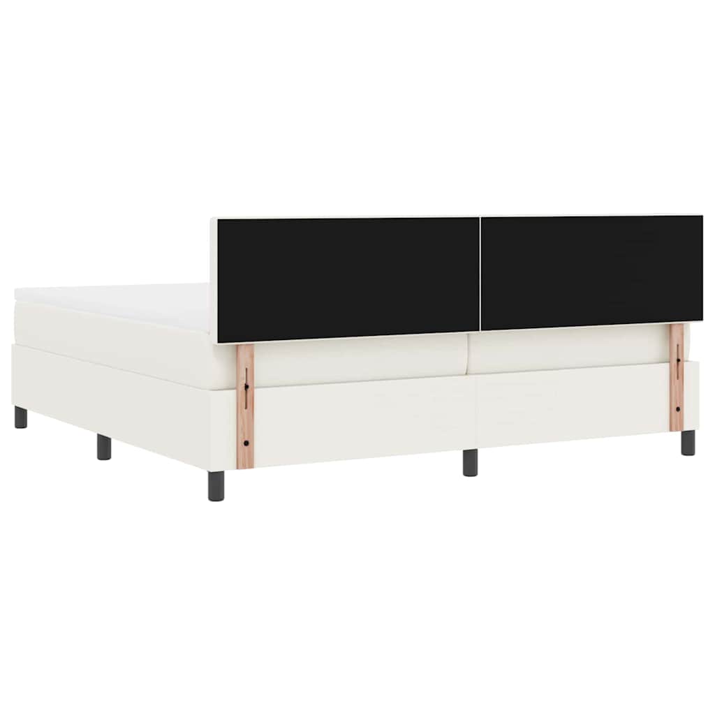 Letto a Sorgente LED con testiera Crema e Bianco 200 x 200 cm | homemem39