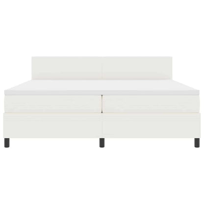 Letto a Sorgente LED con testiera Crema e Bianco 200 x 200 cm | homemem39