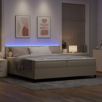 Letto a Sorgente LED Grigio chiaro e bianco 200 x 200 cm | homemem39