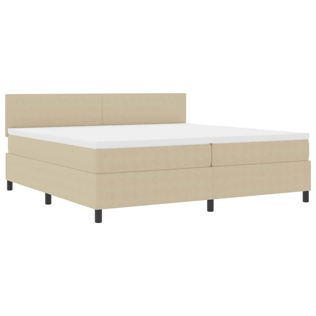 Letto a Sorgente LED Grigio chiaro e bianco 200 x 200 cm