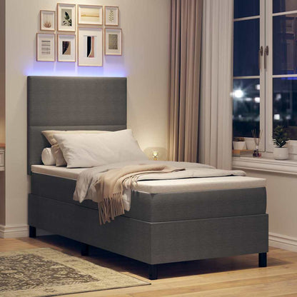 Letto a Sorgente LED Grigio chiaro e bianco 80 x 200 cm