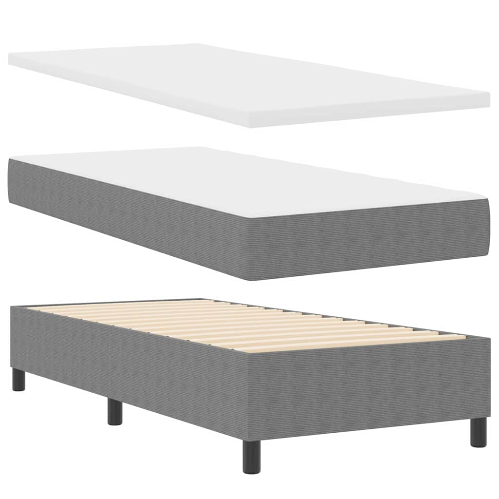 Letto a Sorgente LED Grigio chiaro e bianco 80 x 200 cm