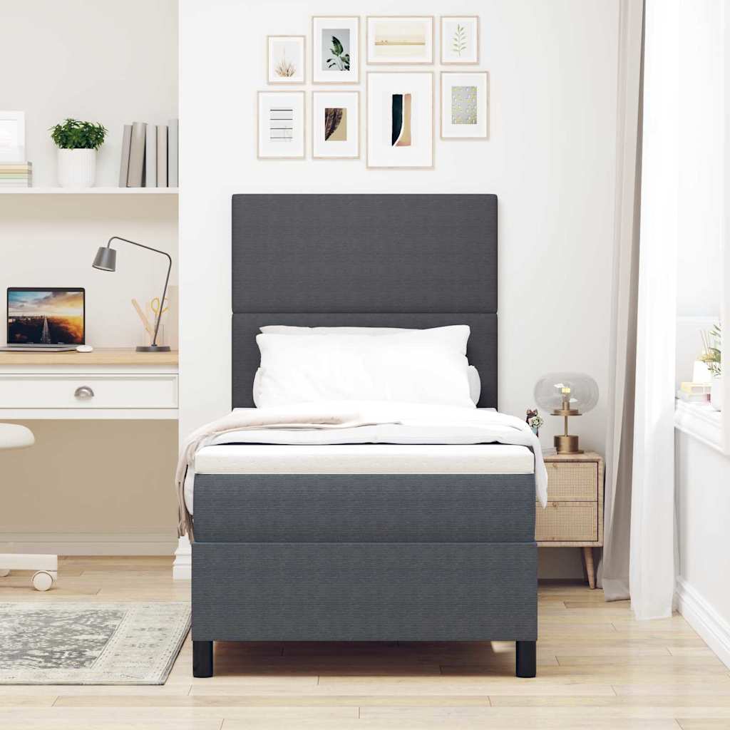 Letto a Sorgente LED Grigio Scuro e Bianco 80 x 200 cm | homemem39