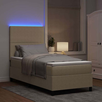 Letto a Sorgente LED Grigio chiaro e bianco 80 x 200 cm | homemem39