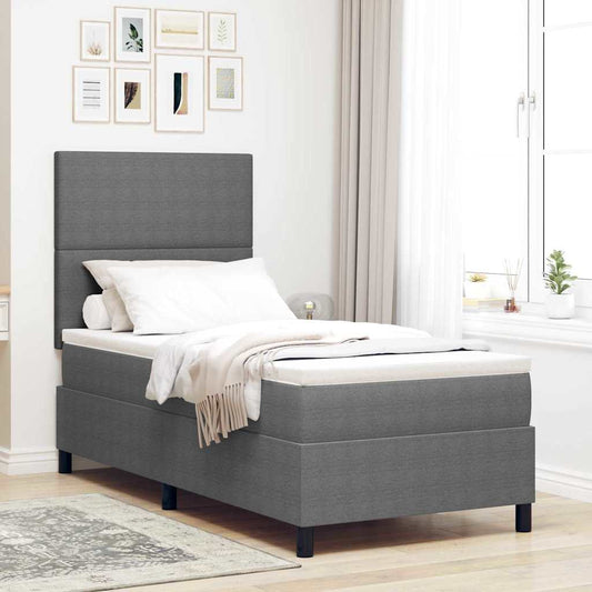 Letto a Sorgente LED Grigio chiaro e bianco 90 x 200 cm | homemem39