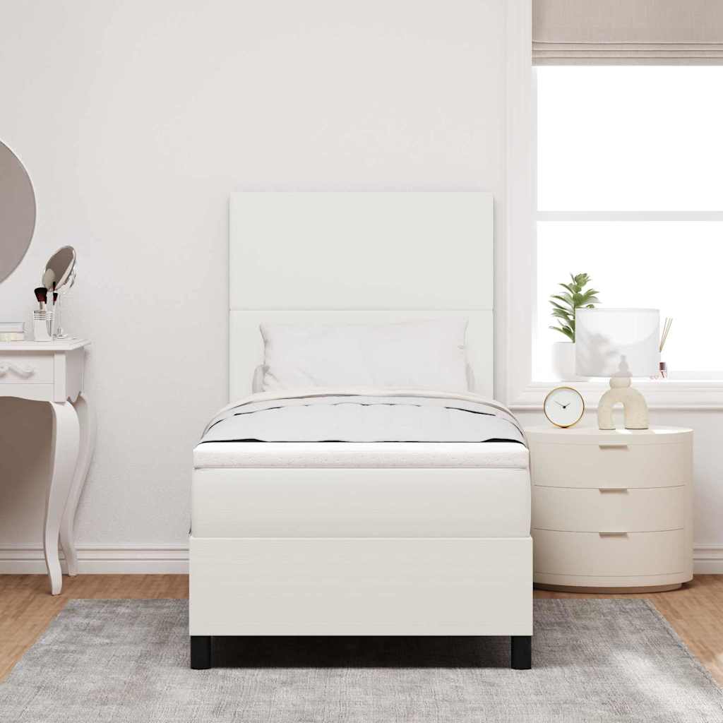 Letto a Sorgente LED con testiera Crema e Bianco 100 x 200 cm | homemem39