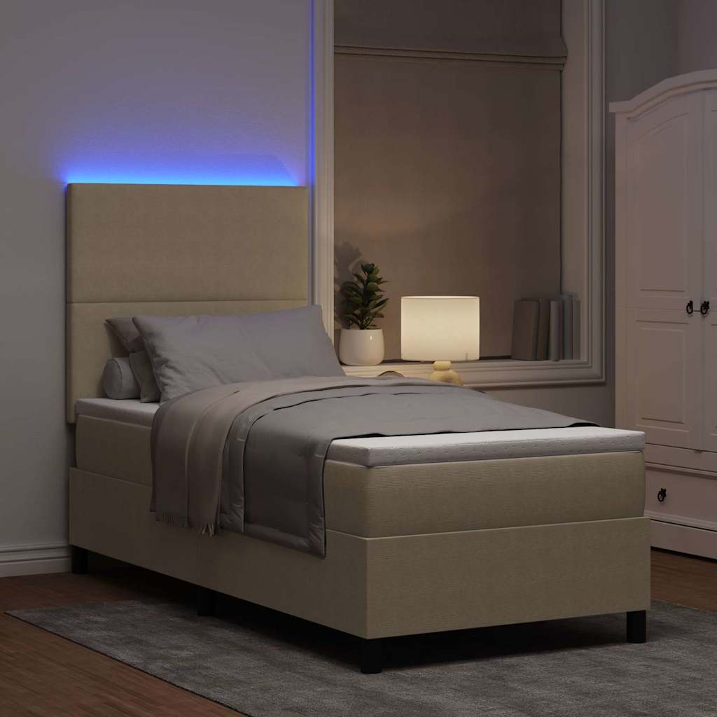 Letto a Sorgente LED Grigio chiaro e bianco 100 x 200 cm | homemem39