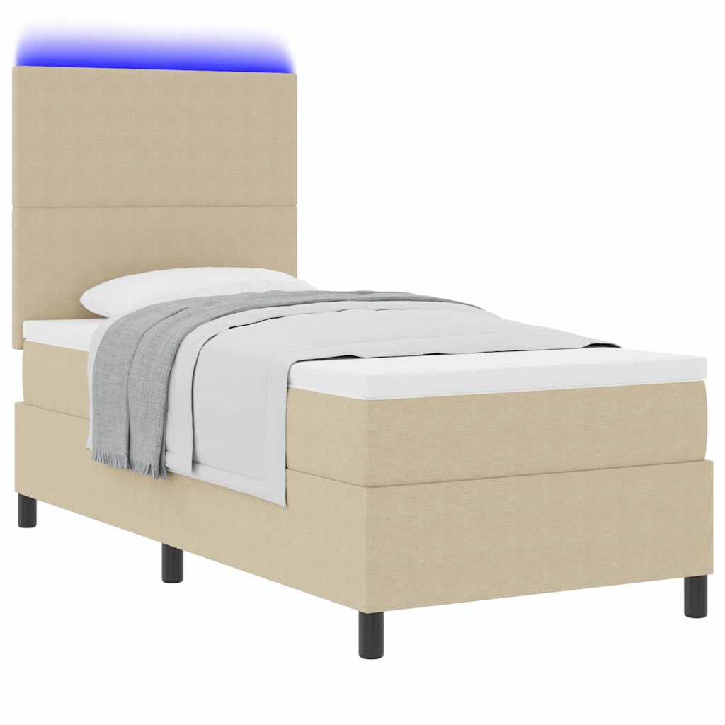 Letto a Sorgente LED Grigio chiaro e bianco 100 x 200 cm | homemem39