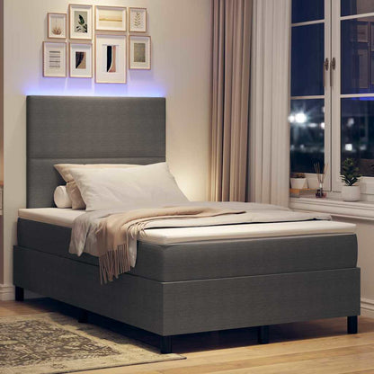 Letto a Sorgente LED Grigio chiaro e bianco 120 x 190 cm | homemem39