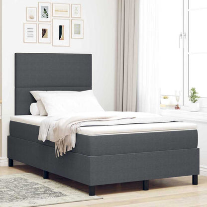 Letto a Sorgente LED Grigio Scuro e Bianco 120 x 190 cm | homemem39