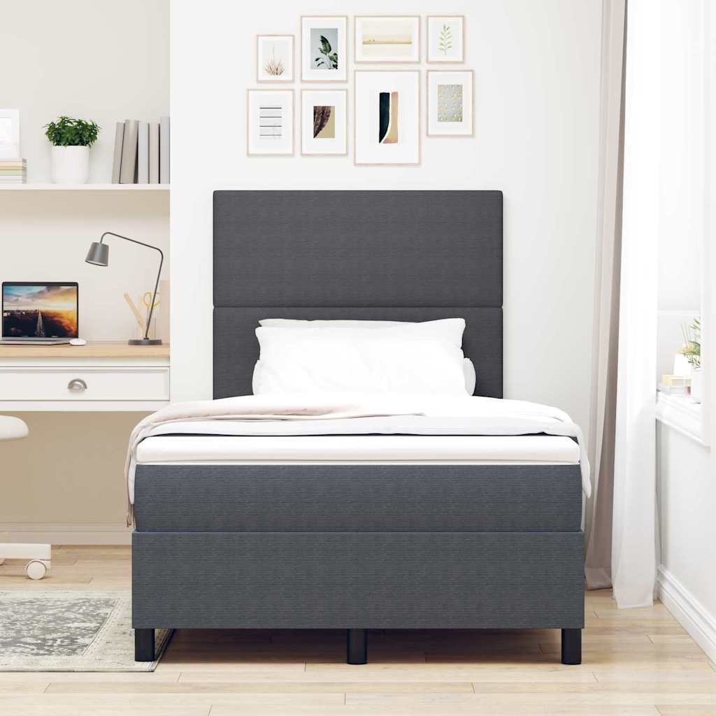 Letto a Sorgente LED Grigio Scuro e Bianco 120 x 190 cm | homemem39