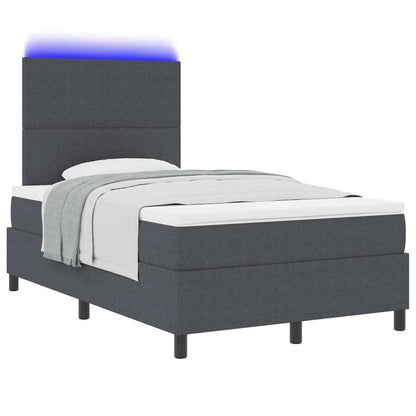 Letto a Sorgente LED Grigio Scuro e Bianco 120 x 190 cm | homemem39
