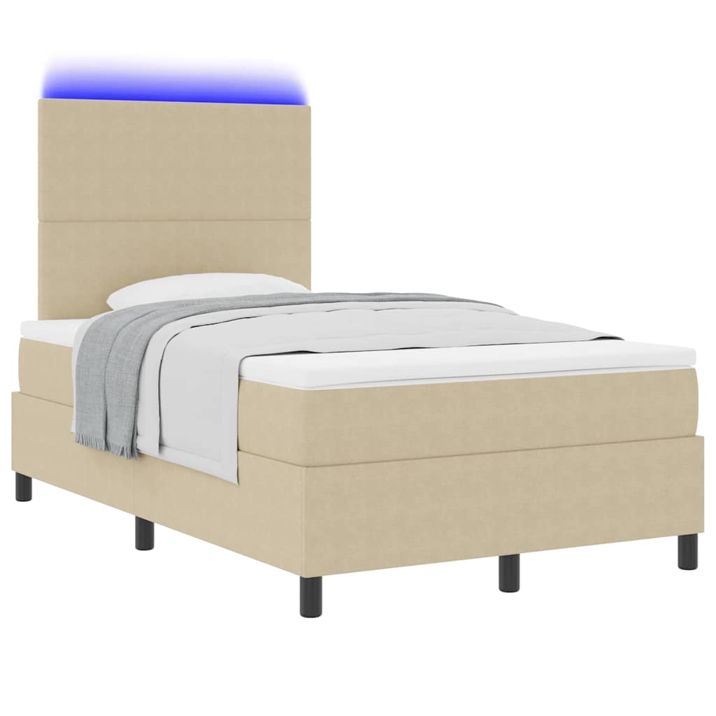 Letto a Sorgente LED Grigio chiaro e bianco 120 x 190 cm | homemem39