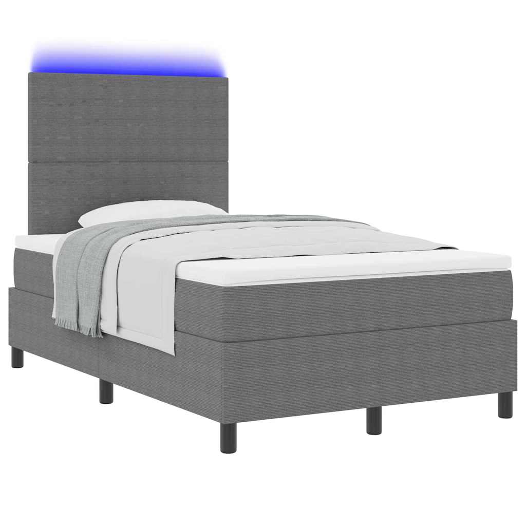 Letto a Sorgente LED Grigio chiaro e bianco 120 x 200 cm | homemem39