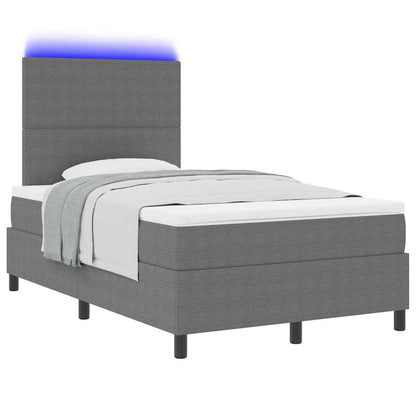 Letto a Sorgente LED Grigio chiaro e bianco 120 x 200 cm | homemem39