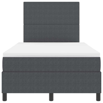 Letto a Sorgente LED Grigio Scuro e Bianco 120 x 200 cm