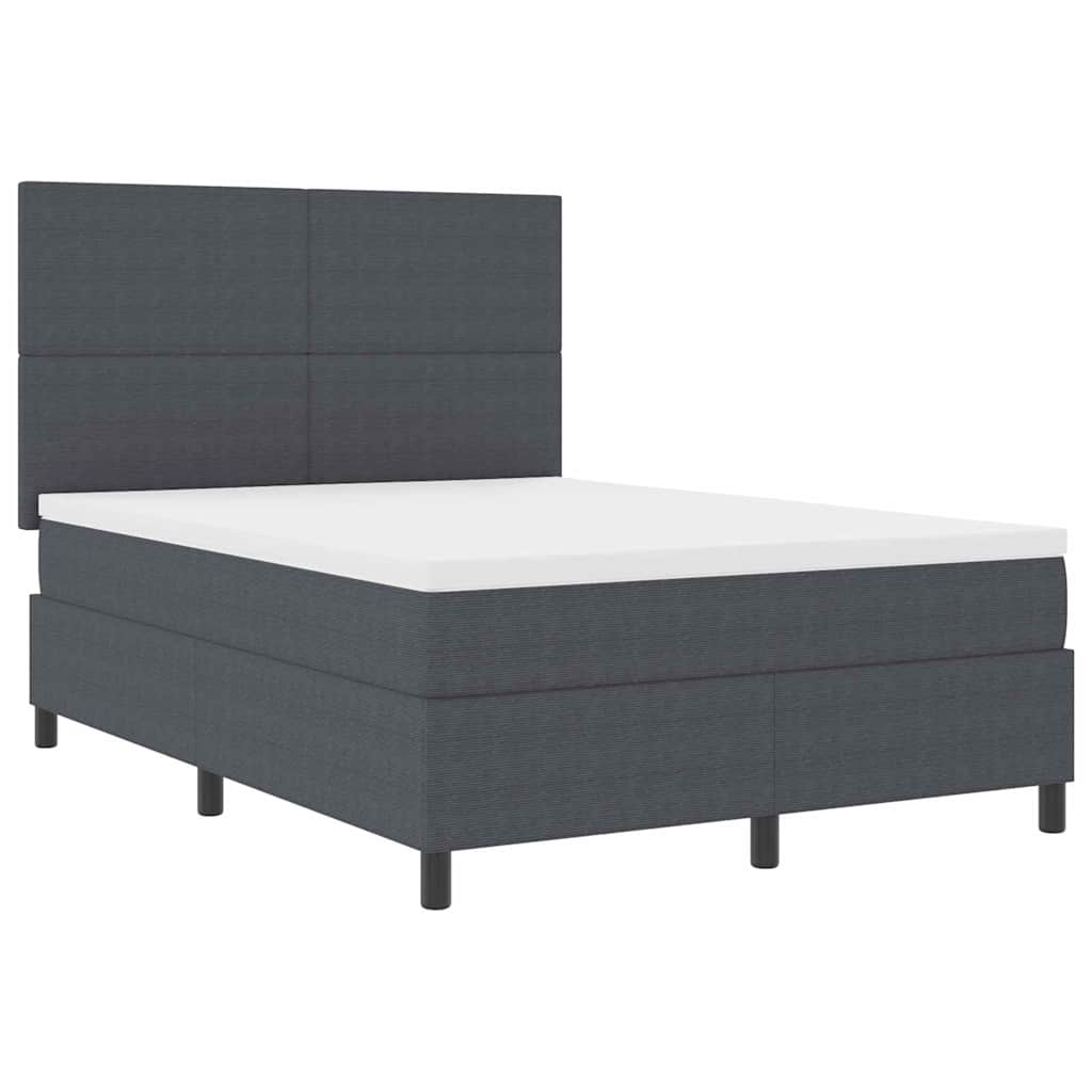 Letto a Sorgente LED Grigio Scuro e Bianco 160 x 200 cm | homemem39