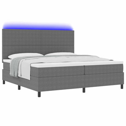 Letto a Sorgente LED Grigio chiaro e bianco 200 x 200 cm | homemem39