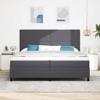 Letto a Sorgente LED Grigio Scuro e Bianco 200 x 200 cm | homemem39