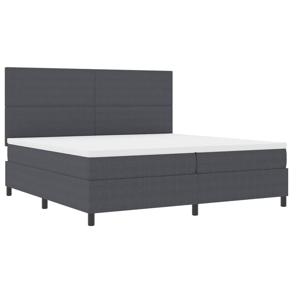Letto a Sorgente LED Grigio Scuro e Bianco 200 x 200 cm | homemem39