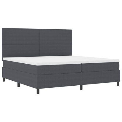 Letto a Sorgente LED Grigio Scuro e Bianco 200 x 200 cm | homemem39