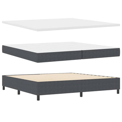 Letto a Sorgente LED Grigio Scuro e Bianco 200 x 200 cm | homemem39