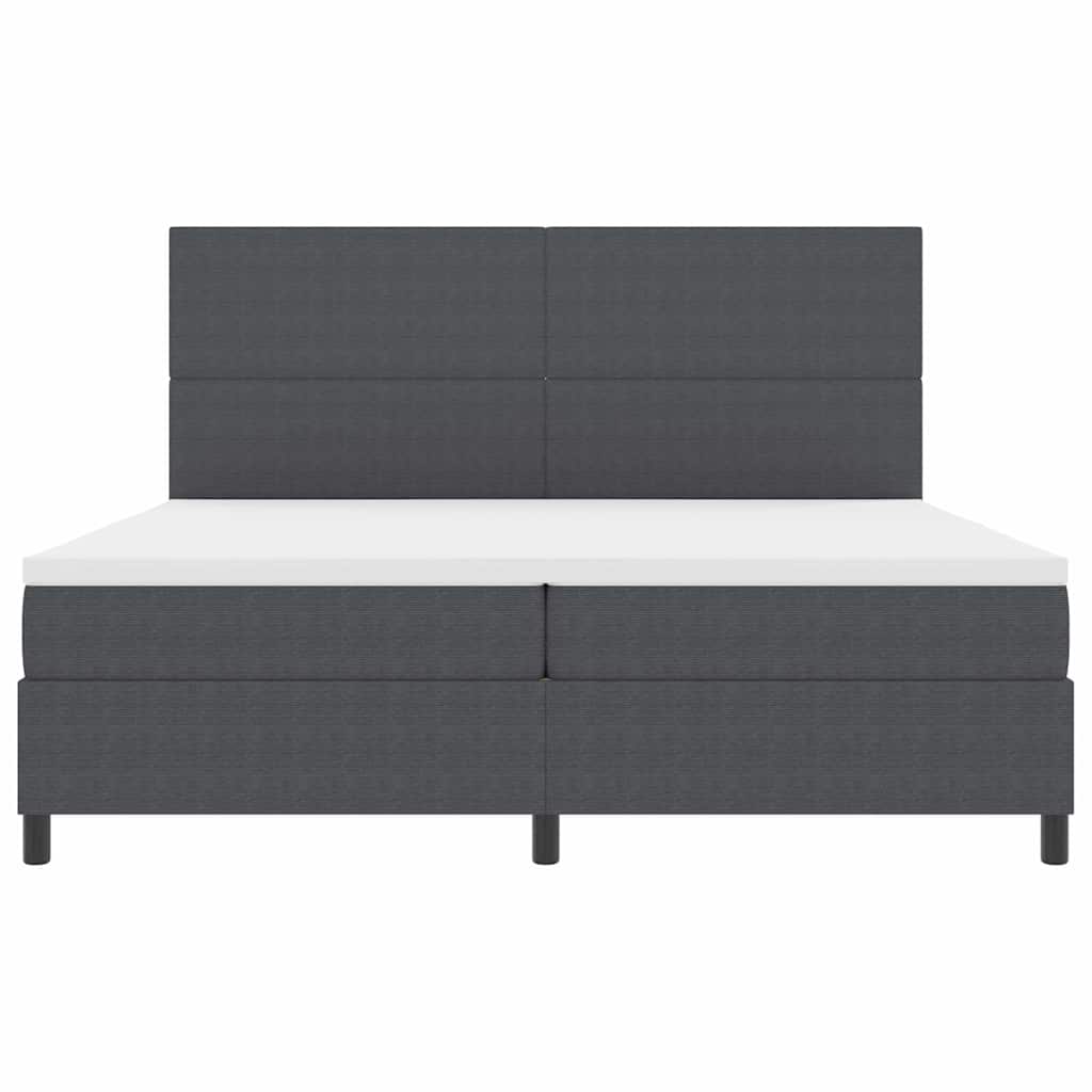 Letto a Sorgente LED Grigio Scuro e Bianco 200 x 200 cm | homemem39