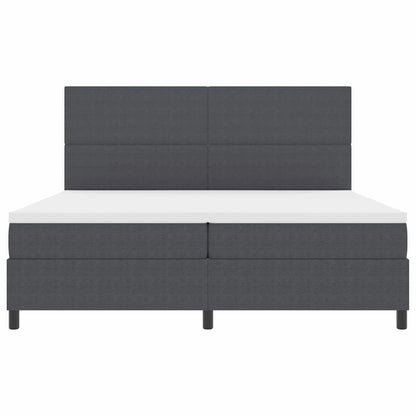 Letto a Sorgente LED Grigio Scuro e Bianco 200 x 200 cm | homemem39