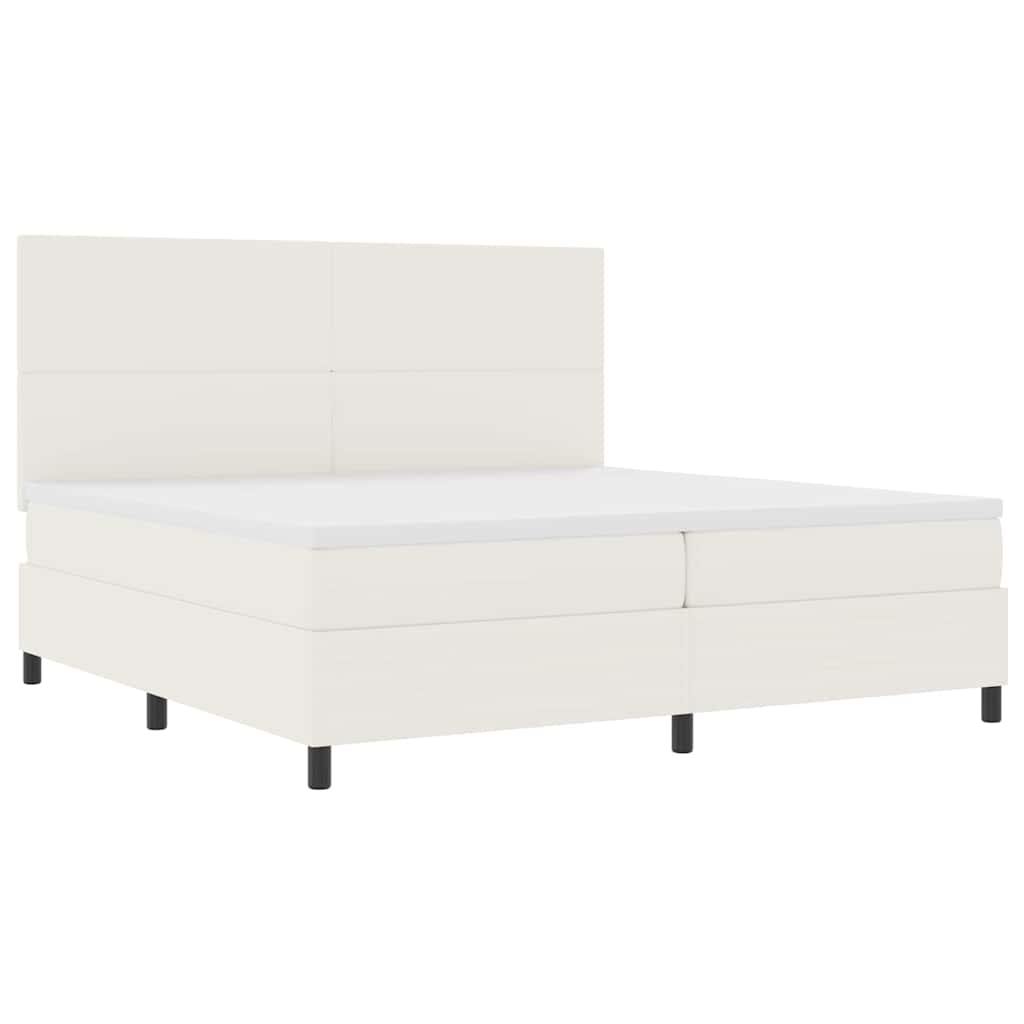 Letto a Sorgente LED con testiera Crema e Bianco 200 x 200 cm | homemem39