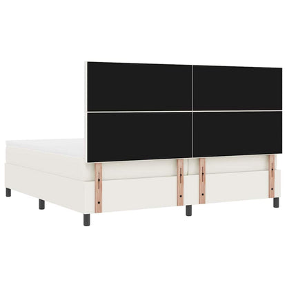 Letto a Sorgente LED con testiera Crema e Bianco 200 x 200 cm | homemem39