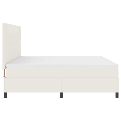 Letto a Sorgente LED con testiera Crema e Bianco 200 x 200 cm | homemem39