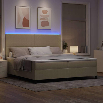Letto a Sorgente LED Grigio chiaro e bianco 200 x 200 cm | homemem39